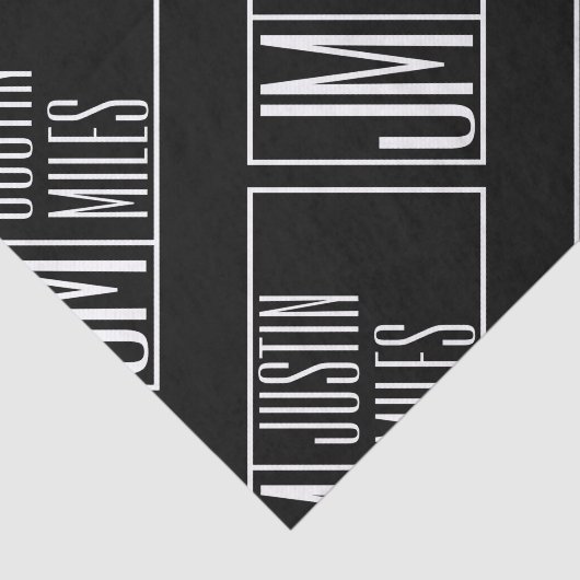 Moderne Initialen met Naam Monogram Patroon Tissuepapier (Detail)