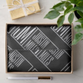 Moderne Initialen met Naam Monogram Patroon Tissuepapier (Geschenk)