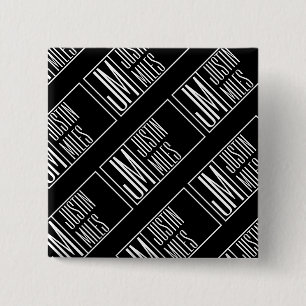 Moderne Initialen met Naam Monogram Patroon Vierkante Button 5,1 Cm