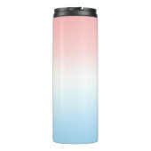 Moderne Initialen Monogram Blauw Roze Wit Gradiënt Thermosbeker (Achterkant)