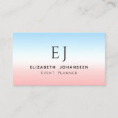 Moderne Initialen Monogram Blauw Roze Wit Gradiënt Visitekaartje (Voorkant)