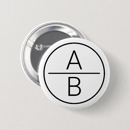 Moderne Initialen Monogram Ronde Button 5,7 Cm (Voorkant /achterkant)