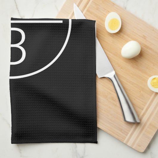 Moderne Initialen Monogram Theedoek (Quarter Fold)