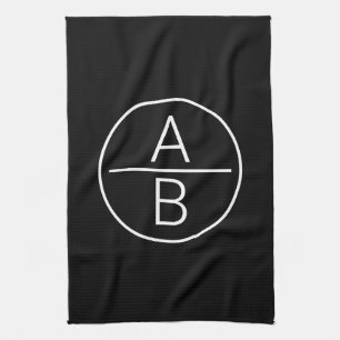 Moderne Initialen Monogram Theedoek