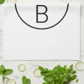 Moderne Initialen Monogram Theedoek (Gevouwen)