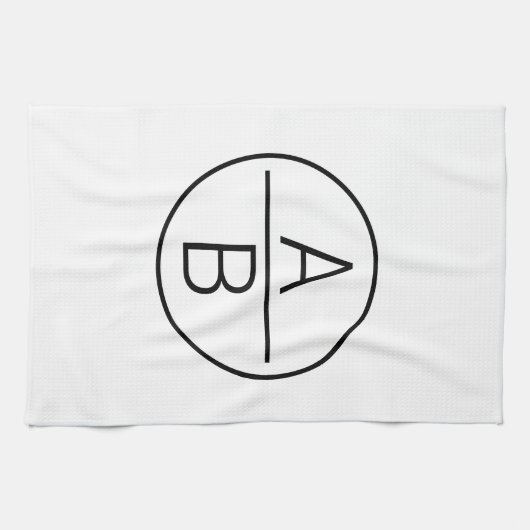 Moderne Initialen Monogram Theedoek (Horizontaal)