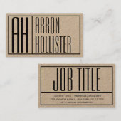 Moderne Initialen & Naam Logo Visitekaartje (Voorkant / Achterkant)