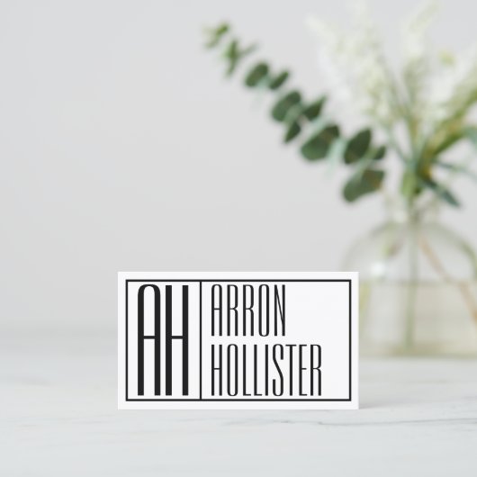 Moderne Initialen & Naam Logo Visitekaartje (Staand voorkant)