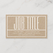 Moderne Initialen & Naam Logo | Wit op kraftpapier Visitekaartje (Achterkant)