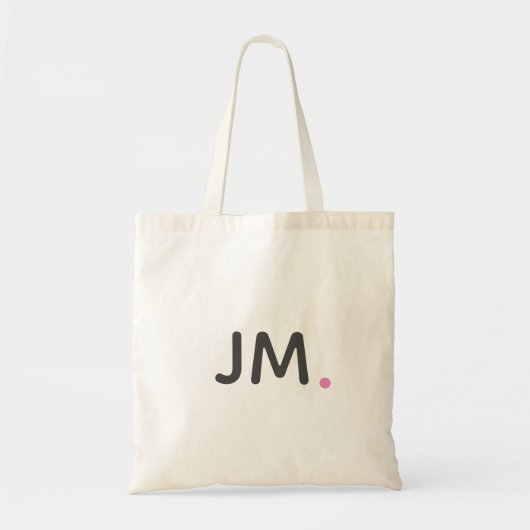 Moderne Initialen stijlvolle rendy roze monogram Tote Bag (Voorkant)