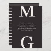 Moderne initialen strakke grafische typografie bru save the date (Voorkant / Achterkant)