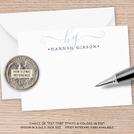 Moderne Initialen van het Blauwe Manuscript van de Notitiekaartje