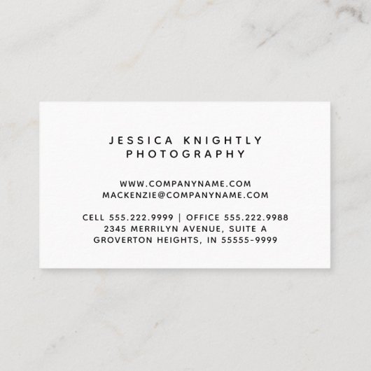 Moderne Initialen van het Manuscript Monogram Foto Visitekaartje (Achterkant)