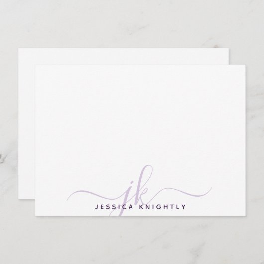 Moderne Initialen van het Manuscript Monogram Mini Notitiekaartje (Voorkant / Achterkant)