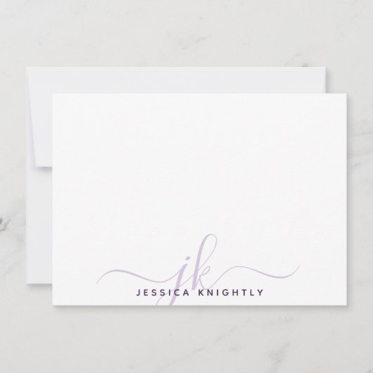 Moderne Initialen van het Manuscript Monogram Mini Notitiekaartje (Voorkant)