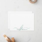 Moderne Initialen van het Manuscript Monogram Mini Notitiekaartje (Voorkant / Achterkant in situ)