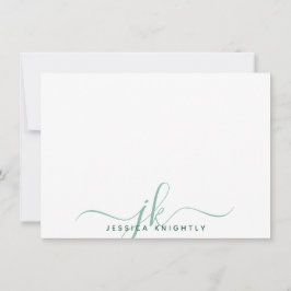 Moderne Initialen van het Manuscript Monogram Mini Notitiekaartje