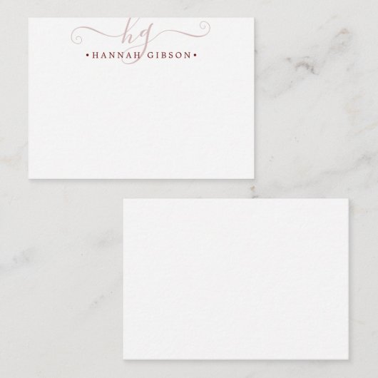 Moderne Initialen van het Manuscript van de Monogr Notitiekaartje (Voorkant / Achterkant)