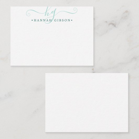 Moderne Initialen van het Manuscript van het Monog Notitiekaartje (Voorkant / Achterkant)