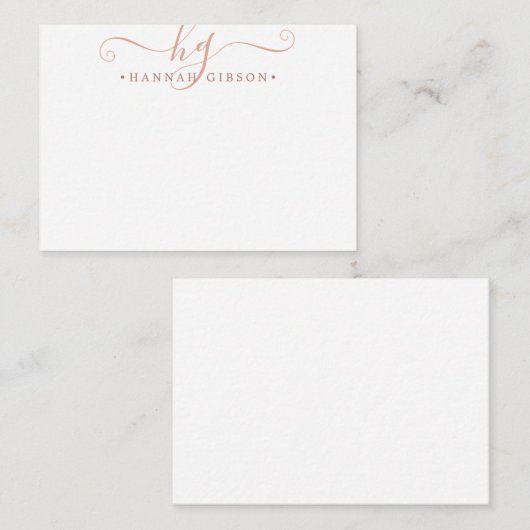 Moderne Initialen van het Manuscript van Monogram  Notitiekaartje (Voorkant / Achterkant)