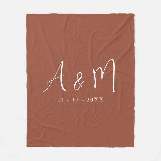 Moderne Initialen van het Monogram van de Calligra Fleece Deken (Voorkant)