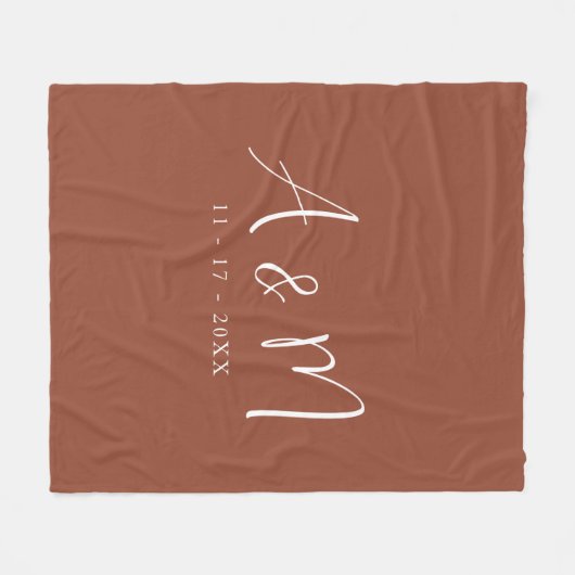 Moderne Initialen van het Monogram van de Calligra Fleece Deken (Voorkant (Horizontaal))