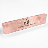 Moderne initialen van roze goud monogram naambordje