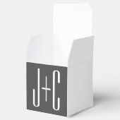 Moderne Initialen voor Koppels | Grijs & Wit Bedankdoosjes (Geopend)