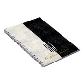 Moderne Initialen voor marmer Black en White Notitieboek (Rechterzijde)