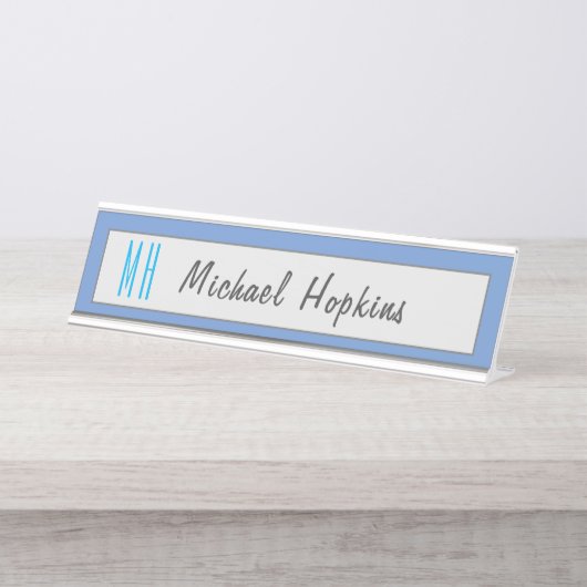 Moderne Initialen voor monogram Bureau Naambordje (Voorkant)