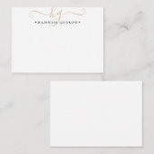 Moderne Initialen voor monogram Gold Black Notitiekaartje (Voorkant / Achterkant)