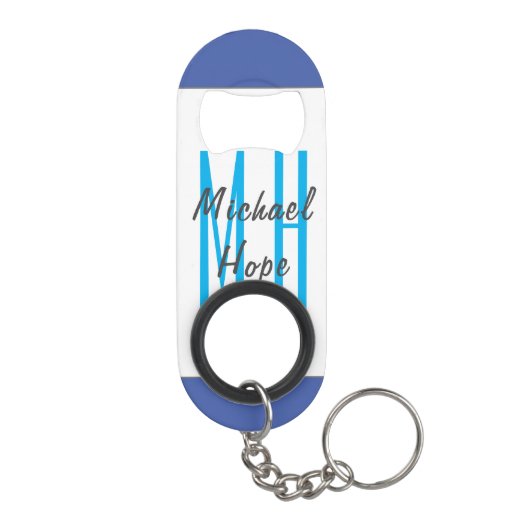 Moderne Initialen voor monogram Mini Flessenopener (Achterkant)