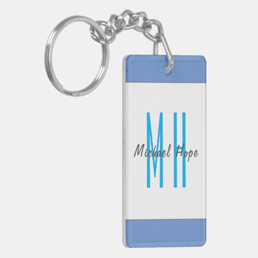 Moderne Initialen voor monogram Sleutelhanger (Voorkant Links)