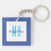 Moderne Initialen voor monogram Sleutelhanger (Achterkant)