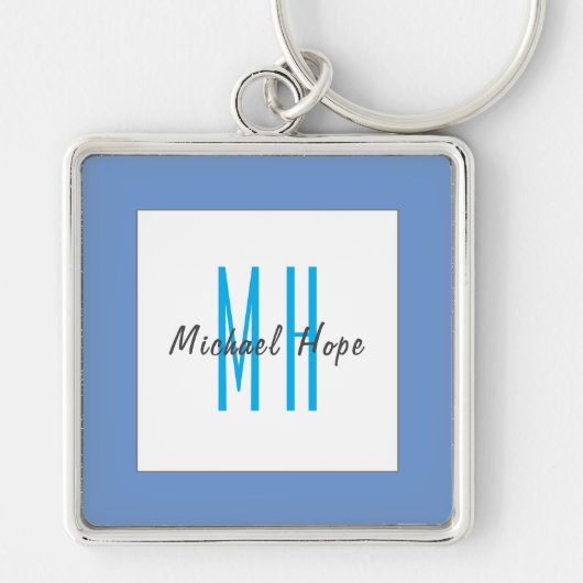 Moderne Initialen voor monogram Sleutelhanger (Voorkant)