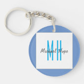 Moderne Initialen voor monogram Sleutelhanger (Voorkant)