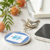 Moderne Initialen voor monogram Sleutelhanger (Zijkant)