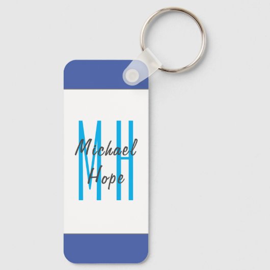 Moderne Initialen voor monogram Sleutelhanger (Achterkant)