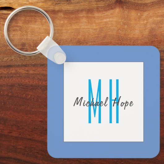 Moderne Initialen voor monogram Sleutelhanger (Voorkant)