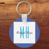 Moderne Initialen voor monogram Sleutelhanger (Achterkant)