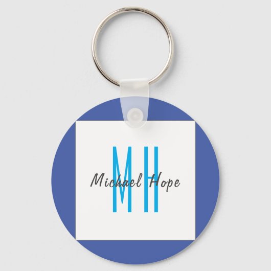 Moderne Initialen voor monogram Sleutelhanger (Achterkant)