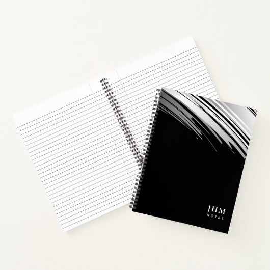 Moderne Initialen voor zwart-wit monogram + notiti Notitieboek (Binnen)