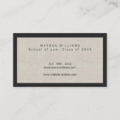 Moderne Initialen Zwart en Linnen Afstuderen Stude Contactkaartje (Achterkant)