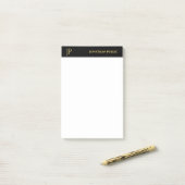 Moderne Initialen Zwart Wit Goud Elegant Eenvoudig Post-it® Notes (Op bureau)