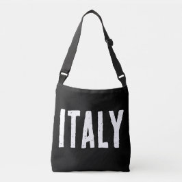 Moderne initialen Zwart-wit Italië Crossbody Tas
