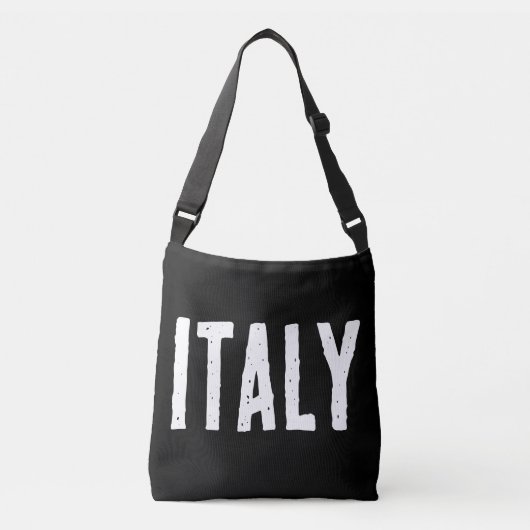 Moderne initialen Zwart-wit Italië Crossbody Tas (Voorkant)