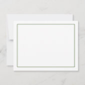 Moderne initiële donkergroene rand briefpapier notitiekaartje (Achterkant)