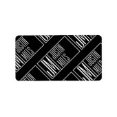 Moderne initiële letters met naam monogram patroon etiket (Voorkant)