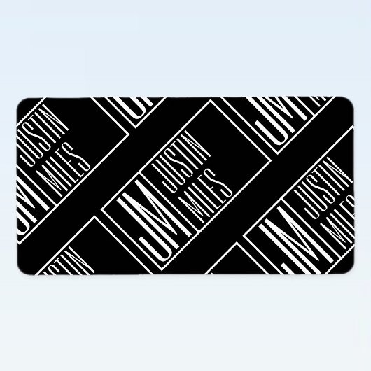 Moderne initiële letters met naam monogram patroon etiket