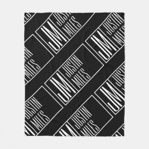 Moderne initiële letters met naam monogram patroon fleece deken